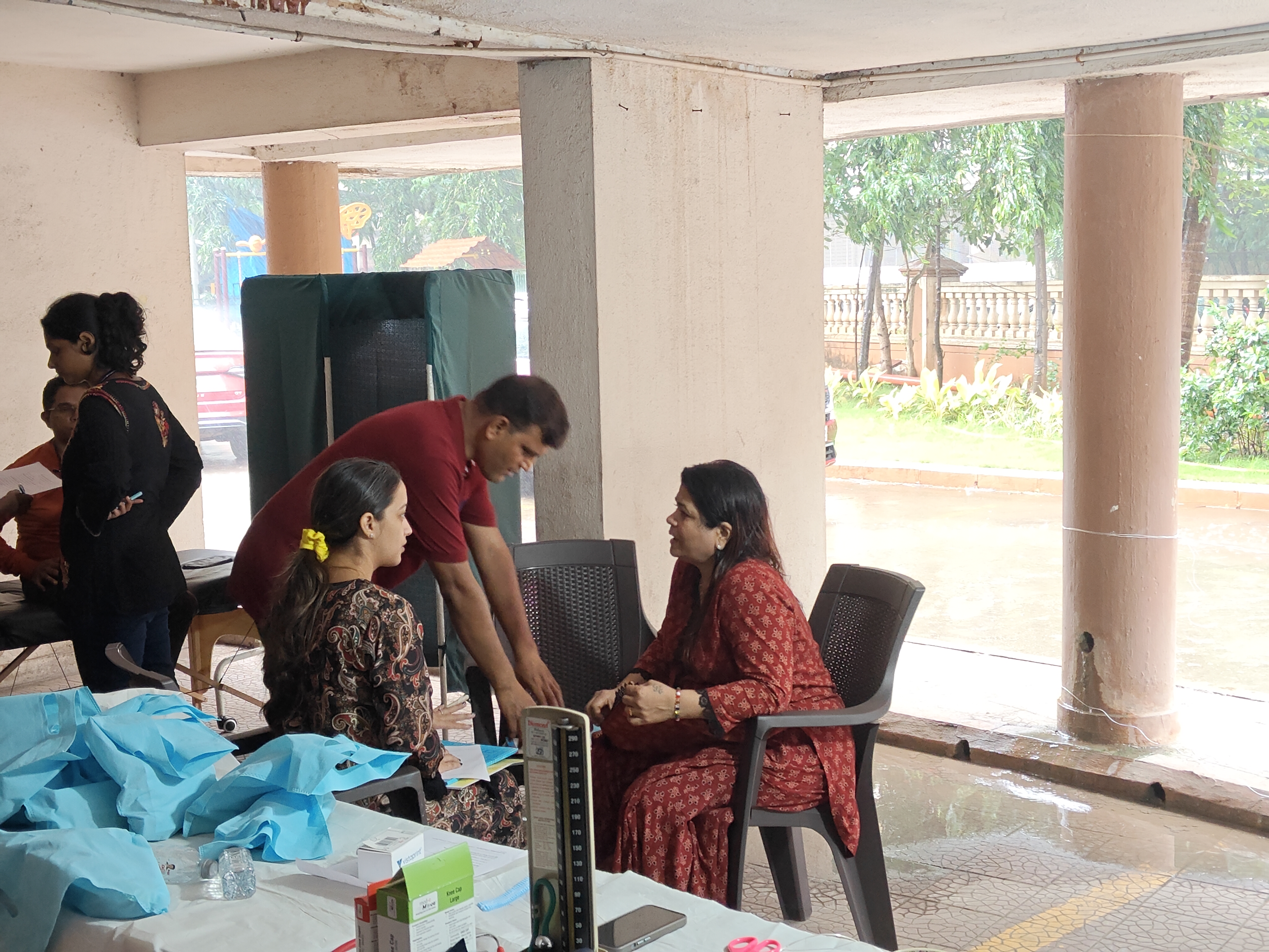Participant consultation desk at physiotherapy camp