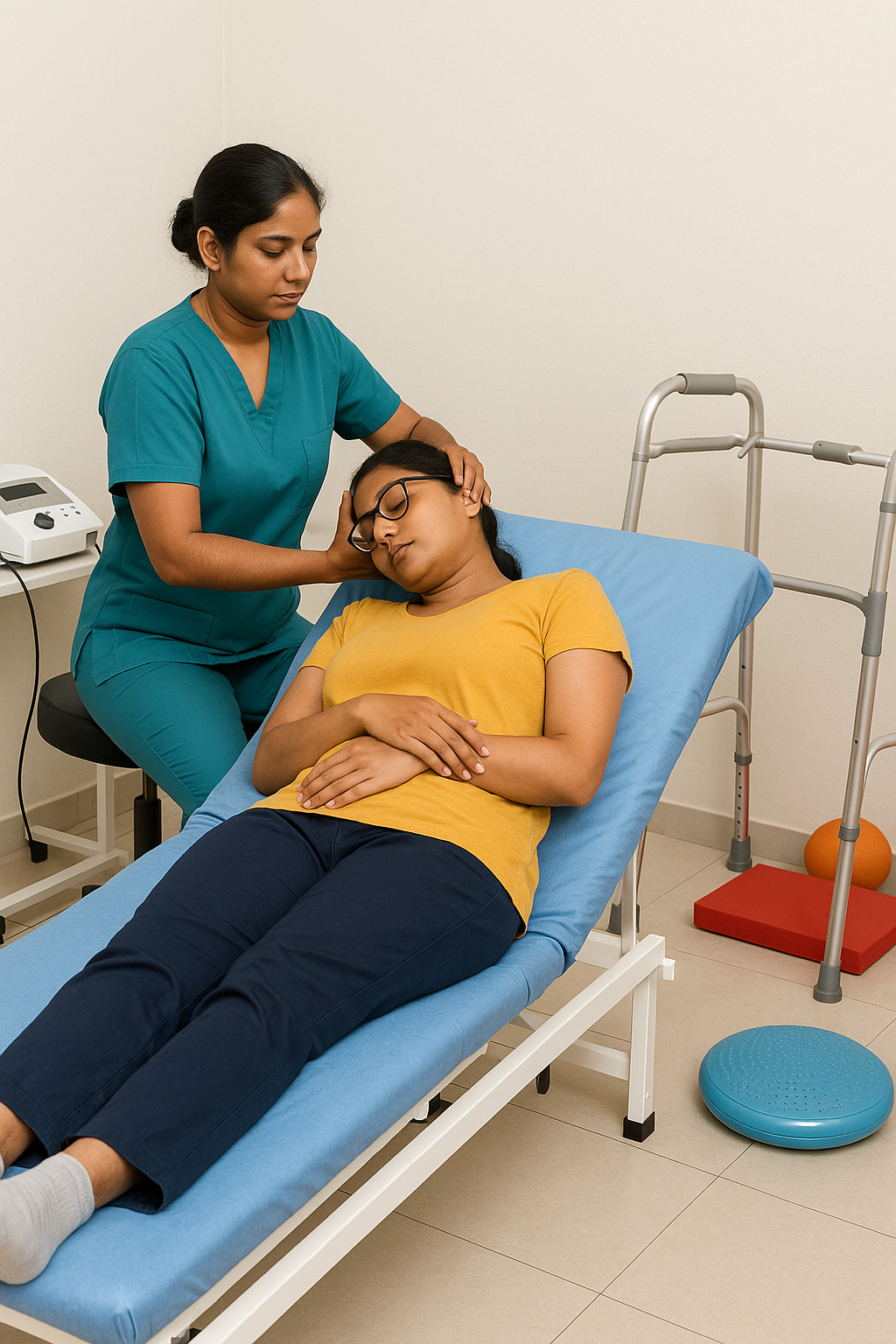 Balance therapy session for vestibular rehabilitation